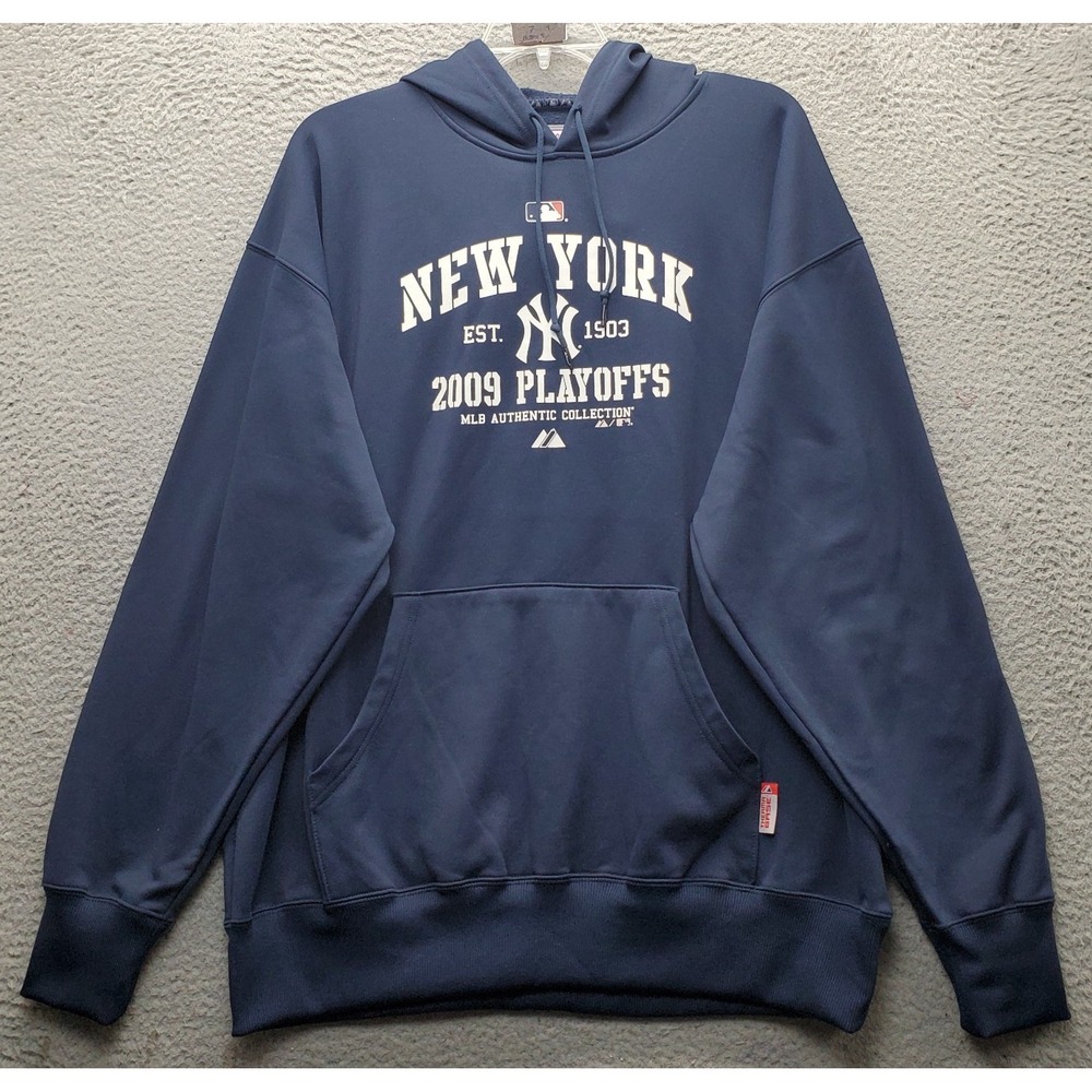 MLB New York Yankees Majestic Hoodie Mens XL Navy Therma Base Comfort Stretch